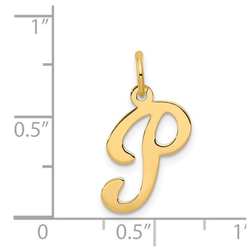 Kazi Luxury 14k Yellow Gold Script Letter P Initi… - image 4